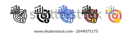 Sales Target Icon Collection With Multiple Styles