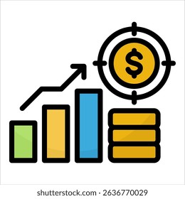 Sales Target Icon Element For Design