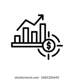 Sales Target Icon Outline Vector Illustration