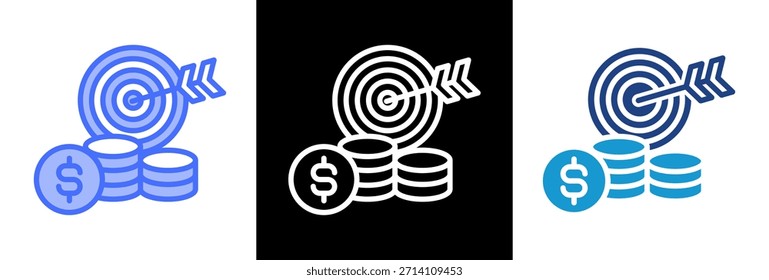 Icono de objetivo de ventas Ilustración vectorial de estilo triple