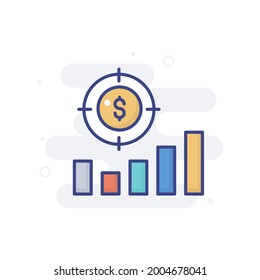 Ilustración de estilo de icono vectorial de destino de ventas. Símbolo de publicidad y marketing de archivos EPS 10