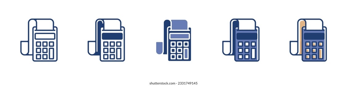 icono de cálculo de documentos de ventas e impuestos conteo vectorial costo total utilizando calculadora para la ilustración de elementos de negocio de finanzas