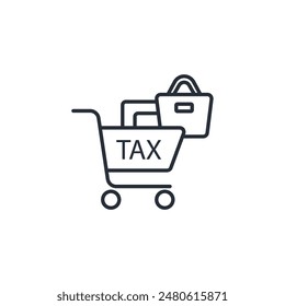 Sales Tax icon. vector.Editable stroke.linear style sign for use web design,logo.Symbol illustration.