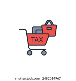 Sales Tax icon. vector.Editable stroke.linear style sign for use web design,logo.Symbol illustration.