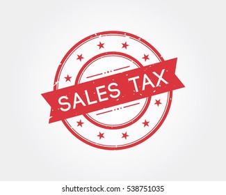 Sales Tax. Stamp Sign