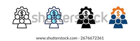 Sales Team All In One Icon Multi Styles Vector Set
