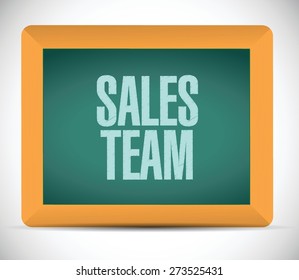 sales team board sign concept illustration design over white