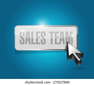 sales team button sign concept illustration design over blue
