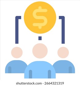Elemento de icono de Equipo de ventas para diseño
