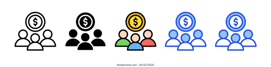 Sales Team Icon Set With Multiple Style Collection