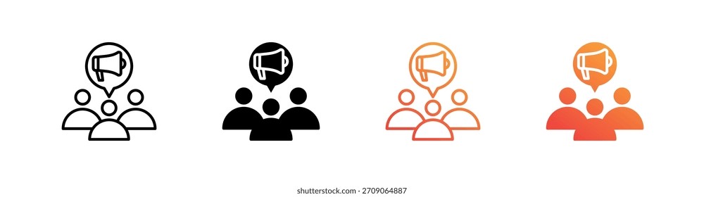 Equipo de ventas Conjunto de iconos de estilo múltiple Vector