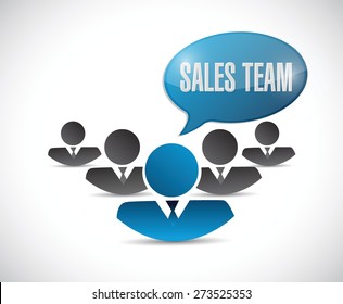 Sales Team Sign Concept Illustration Design Over White