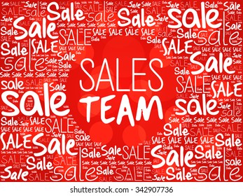 Sales Team word cloud background, business concept