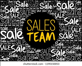 Sales Team word cloud collage, business concept background