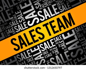 Sales Team word cloud collage, business concept background