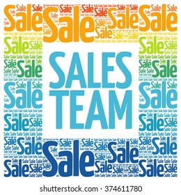 Sales Team words cloud, business concept background