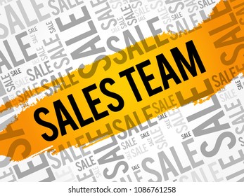 Sales Team words cloud collage, business concept background