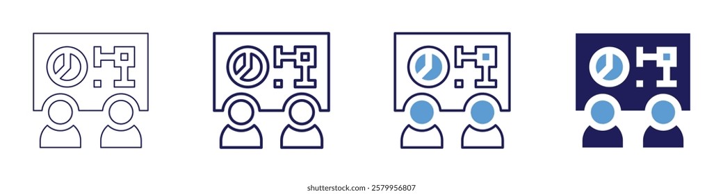 Sales techniques icon in 4 different styles. Thin Line, Line, Bold Line, Duotone. Duotone style. Editable stroke.