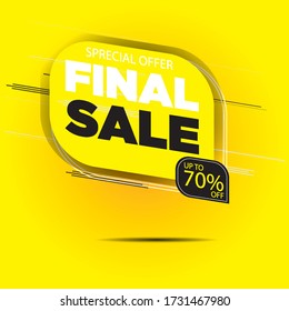 sales template design. banner Final sale banners, discounts. Modern design template, vector illustration.