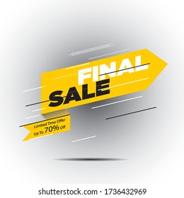 sales template design. banner Final sale banners, discounts. Modern design template, vector illustration.