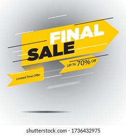sales template design. banner Final sale banners, discounts. Modern design template, vector illustration.