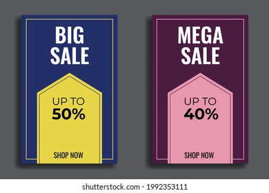 Sales templates. Great vector for discount cards, banners, flyers, social media, online shop, web, sales promotion, product marketing etc
