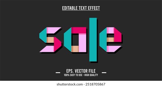 Verkaufstexteffekt-Vorlage mit bearbeitbarem 3D-Stileffekt. EPS-Vektordatei