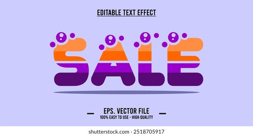 sales text effect template with editable 3d style font effect. eps vector file