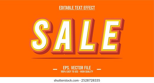 Plantilla de efectos de texto de ventas con efecto de fuente de estilo 3D editable. Archivo de Vector EPS