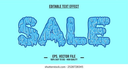 Plantilla de efectos de texto de ventas con efecto de fuente de estilo 3D editable. Archivo de Vector EPS