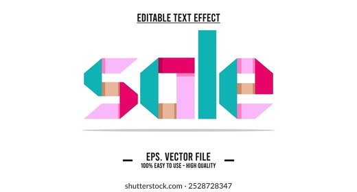 Plantilla de efectos de texto de ventas con efecto de fuente de estilo 3D editable. Archivo de Vector EPS