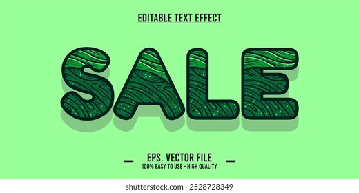 Plantilla de efectos de texto de ventas con efecto de fuente de estilo 3D editable. Archivo de Vector EPS