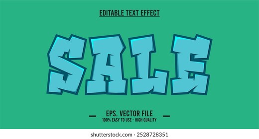 Plantilla de efectos de texto de ventas con efecto de fuente de estilo 3D editable. Archivo de Vector EPS