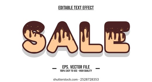 Plantilla de efectos de texto de ventas con efecto de fuente de estilo 3D editable. Archivo de Vector EPS