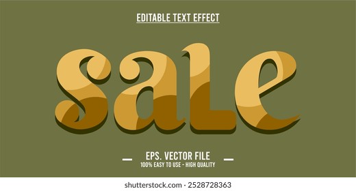 Plantilla de efectos de texto de ventas con efecto de fuente de estilo 3D editable. Archivo de Vector EPS