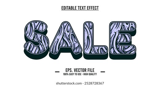 Plantilla de efectos de texto de ventas con efecto de fuente de estilo 3D editable. Archivo de Vector EPS