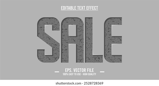 Plantilla de efectos de texto de ventas con efecto de fuente de estilo 3D editable. Archivo de Vector EPS