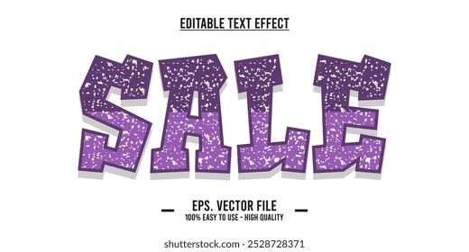 Plantilla de efectos de texto de ventas con efecto de fuente de estilo 3D editable. Archivo de Vector EPS