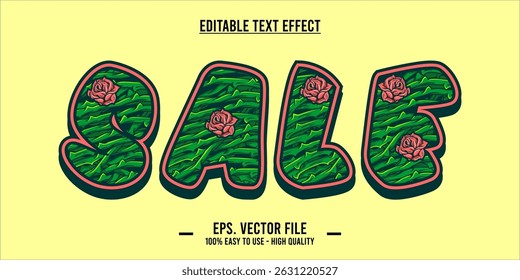 sales text effect template with editable 3d style font effect. eps vector file