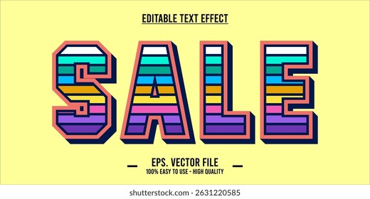 sales text effect template with editable 3d style font effect. eps vector file