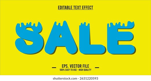 modelo de efeito de texto de vendas com efeito de fonte de estilo 3d editável. arquivo de vetor eps