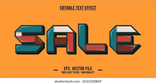 sales text effect template with editable 3d style font effect. eps vector file