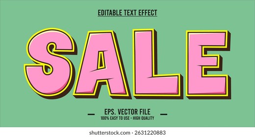 sales text effect template with editable 3d style font effect. eps vector file