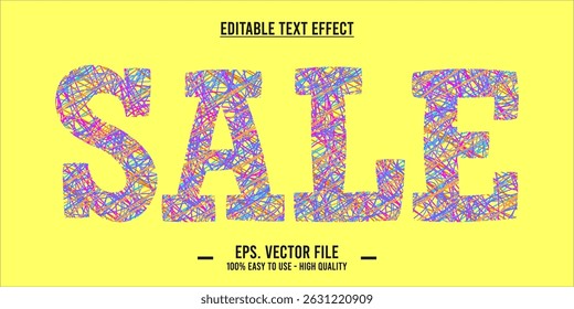 sales text effect template with editable 3d style font effect. eps vector file