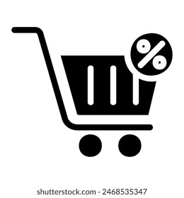 The "Sales" themed icon set in glyph style includes minimalist icons such as a shopping cart, price tag, sales graph, cash register, cash, discount, shipping package, handshake, calculator, and credit