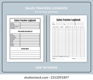 Sales Tracker Logbook KDP Interior