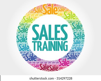 Sales Training Vector Words Cloud, Business Concept Background