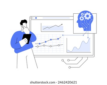 Sales Trend Forecasting with AI abstract concept vector illustration. Sales. Forecast sales trends and demand using AI analytics for sales strategies. AI Technology. abstract metaphor.