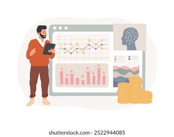 Sales Trend Forecasting with AI abstract concept vector illustration. Sales. Forecast sales trends and demand using AI analytics for sales strategies. AI Technology. abstract metaphor.