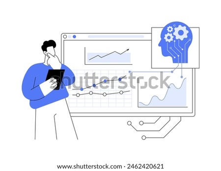 Sales Trend Forecasting with AI abstract concept vector illustration. Sales. Forecast sales trends and demand using AI analytics for sales strategies. AI Technology. abstract metaphor.
